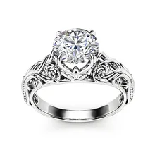 2019 Do Vintage Grande Pedra Anel 925 Anéis de Casamento De prata esterlina para Mulheres Encantos Jóias Bijoux Flor Anel Feminino das Mulheres(China)