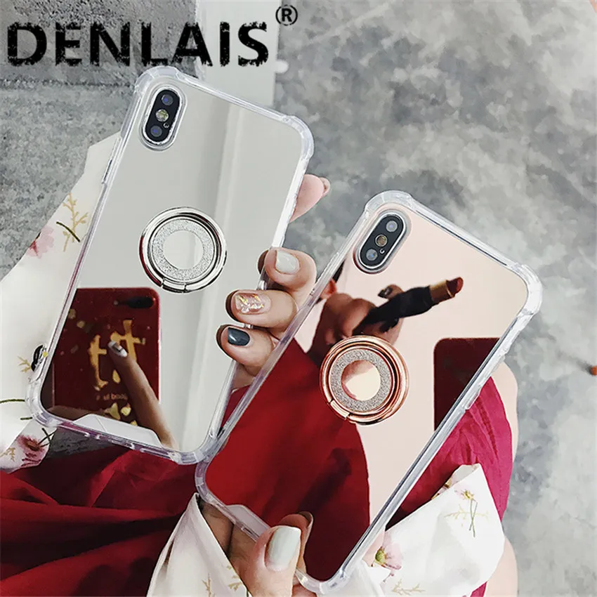 

Luxury Plating Mirror Case For Samsung Galaxy S8 S9 Plus NOTE 8 9 Case Fashion Grip Stand Holder Cover For Samsung S10 S9 S8Plus
