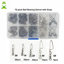 JSM 75 шт. шарикоподшипник рыболовный поворотный с оснастка Coastlock морские рыболовные Вертлюги набор соединителей с коробкой