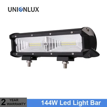 

9" 144W Work Light Car LED Light Bar Spot Flood Combo Beam Offroad 4WD 4x4 LED Bar for Pickup Camper Trailer 12V 24V
