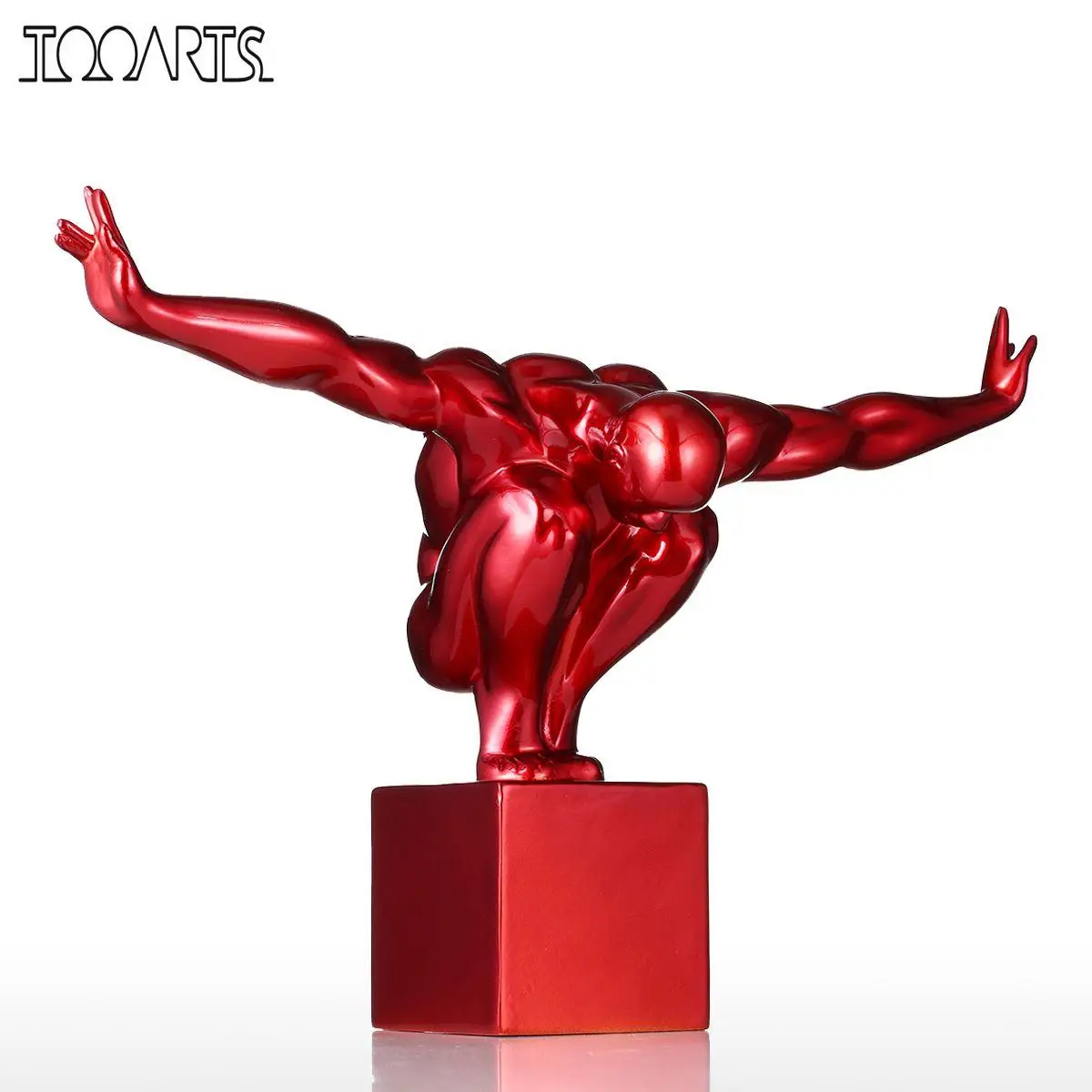 

Tooarts Diver Fiberglass Sculpture Home Decoration 3 colors Red Silver Black Metal Artwork