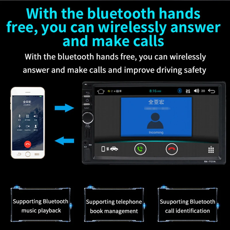 Best Automobile Capacitance Screen 7 Inch Vehicle Mounted Bluetooth Dual Spindle Machine MP5 Player GPS Navigation Integrated Machine 4