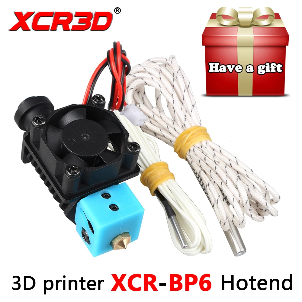 XCR3D 3D-принтеры Запчасти V6 Hotend XCR-BP6 для 1,75 мм нити прямо через горло 12V 24V нагреватель 1м 2м экструдер j-Душевая насадка