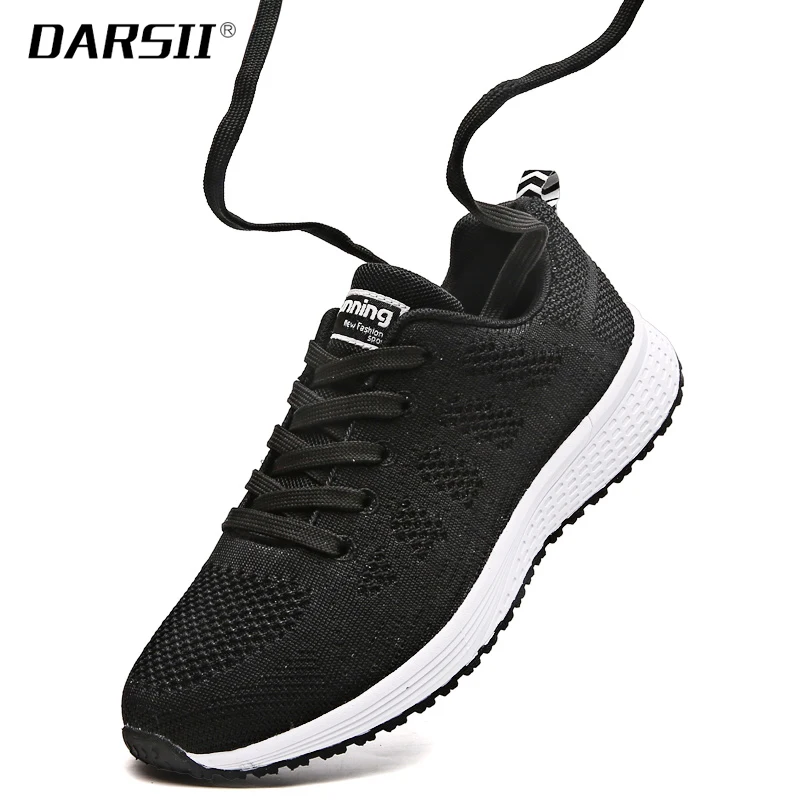 

DARSII Brand Women Casual Shoes Air Mesh Sneakers Woman Outdoor Non slip Ladies Flats Shoes Lace up Chaussure Femme Size 35-40 A
