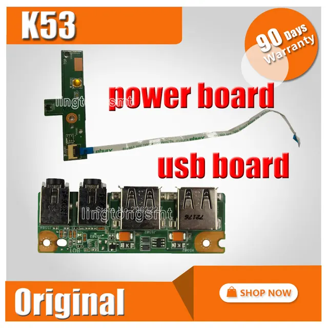 NWE!!! FOR ASUS K53 K53SV A53S X53S K53S P53S P53Sj K53E X53E A53E IO USB AUDIO JACK Power Switch ON OFF Button BOARD
