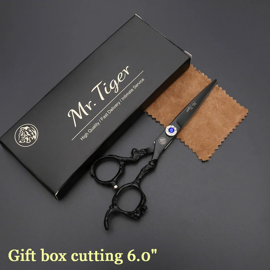 Хит 5,5, 6,0, черные японские ножницы для волос, Профессиональные парикмахерские ножницы, Парикмахерские филировочные ножницы, парикмахерские ножницы, набор для стрижки - Цвет: gift box cutting