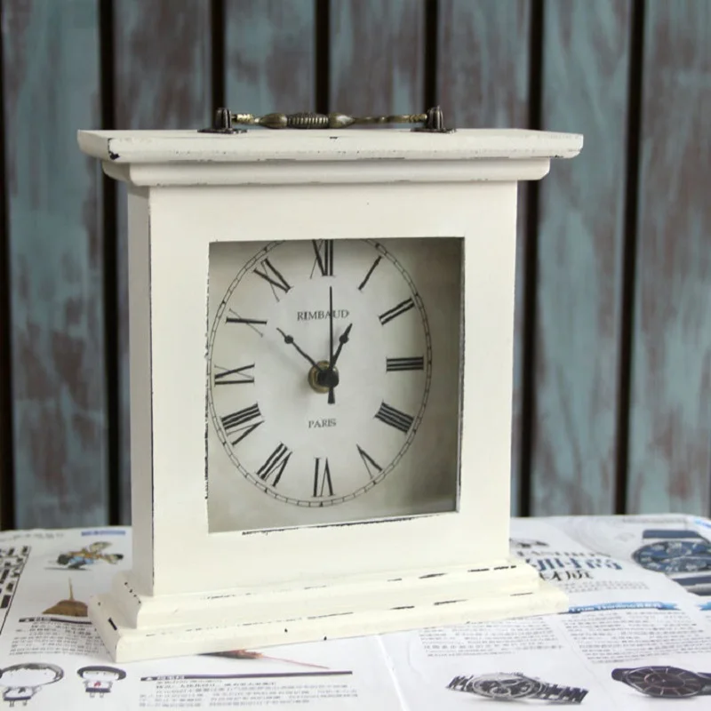 

2017 NEW Meijswxj Retro Solid Wood Table Clock Saat Reloj Masa saati Relogio de mesa Wooden Clock Roman numerals Desktop Clocks