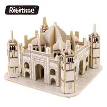 Robotime мини обучающая DIY Модель 3D головоломка игрушка 65 шт. Тай модель Тадж-махала знаменитые здания MJ403