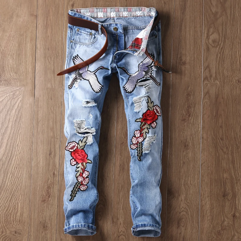 jeans with roses mens