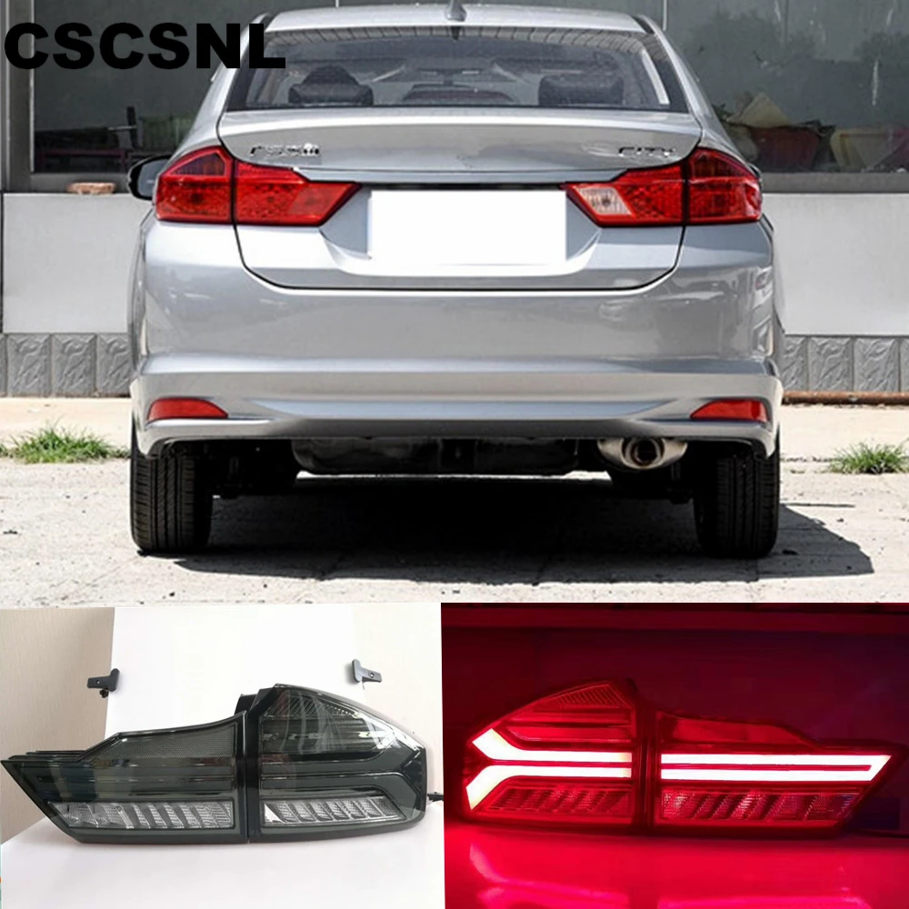 

CSCSNL 2PCS Car styling For Honda City 2014 2015 2016 2017 2018 Led Tail Lights Fog lamp Rear Lamp DRL+Brake+Park+Signal lights