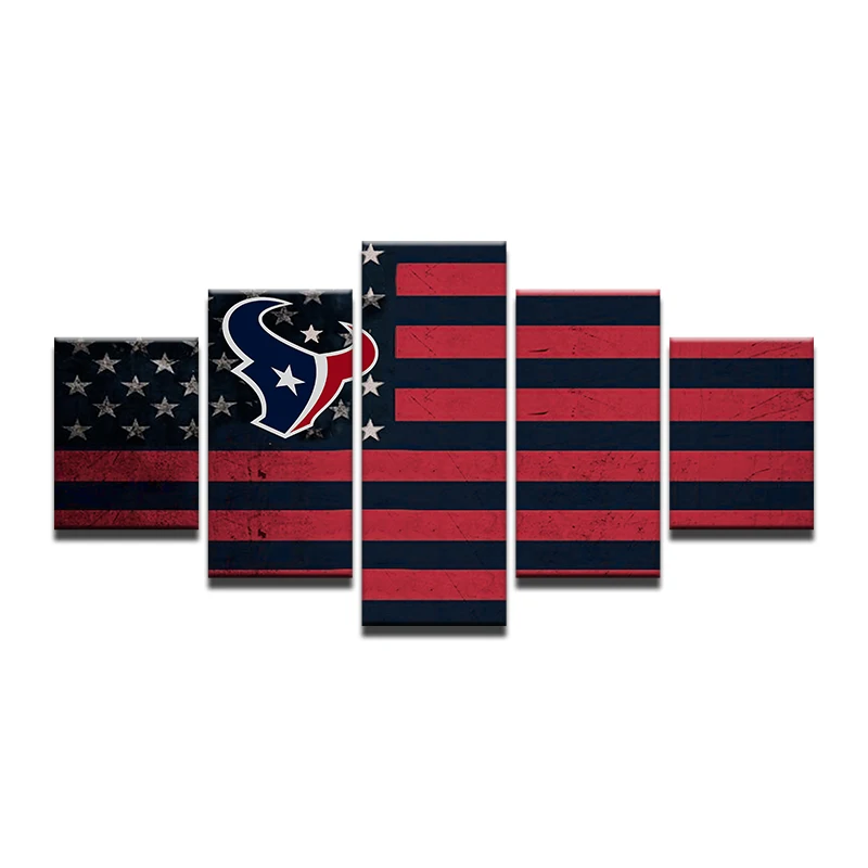 

American flag Oil Canvas Painting Frame Pictures Wall Art 5 Panel Home Decor Sports Rugby Football Poster Modern HD Print