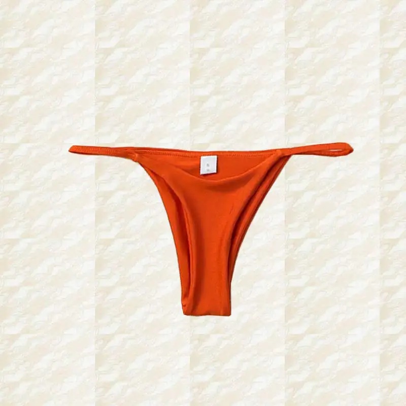 Женское микро-бикини, набор, пуш-ап, одежда для плавания, Одноцветный, пляжный купальник, бразильские стринги, купальник для девочек, бикини, купальник для женщин - Цвет: panty-orange