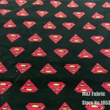 50*160 см Мстители герой Супермен логотип лайкра вязанная хлопковая ткань для пэчворка мультяшная Ткань DIY Швейные футболка для мальчиков одежда