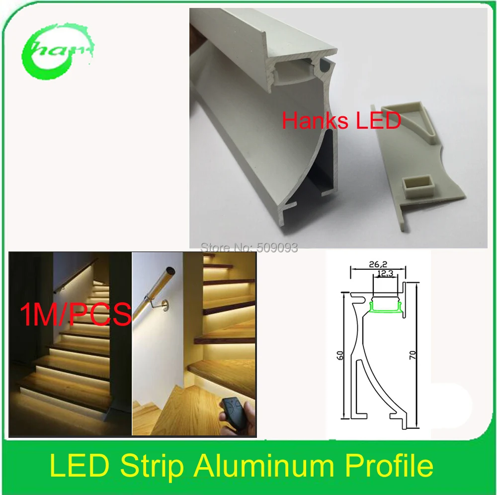 10 шт/лот лестничный светильник Profile1m алюминиевый профиль для лестничных огней алюминиевый паз для украшения лестницы