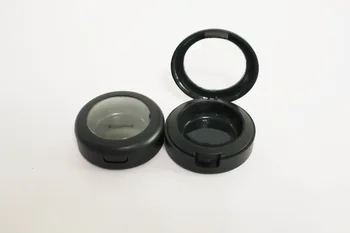 

10g empty concealer compact / eyeshadow case with black rim lid matte black color