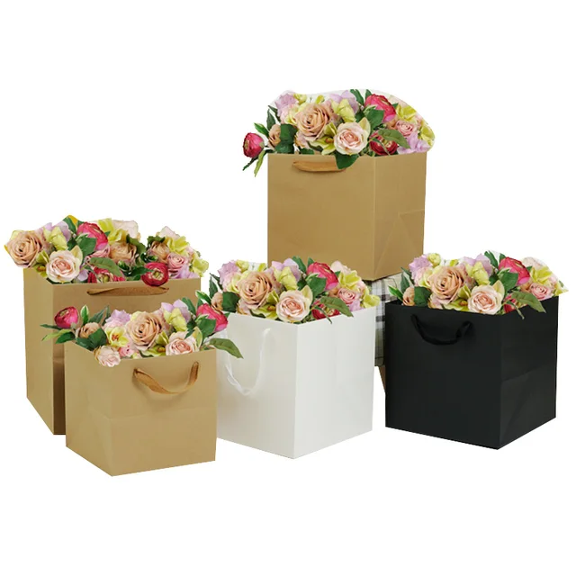 5pcs kraft bag flowerpot packing bag of flower shop rock flower paper bags