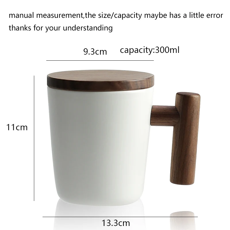 300ml Japanese Style Wood Mug with Lid Kit Creative Drinkware / Office Master Coffee Milk Mugs Water Cup Juice Cup Birthday Gift