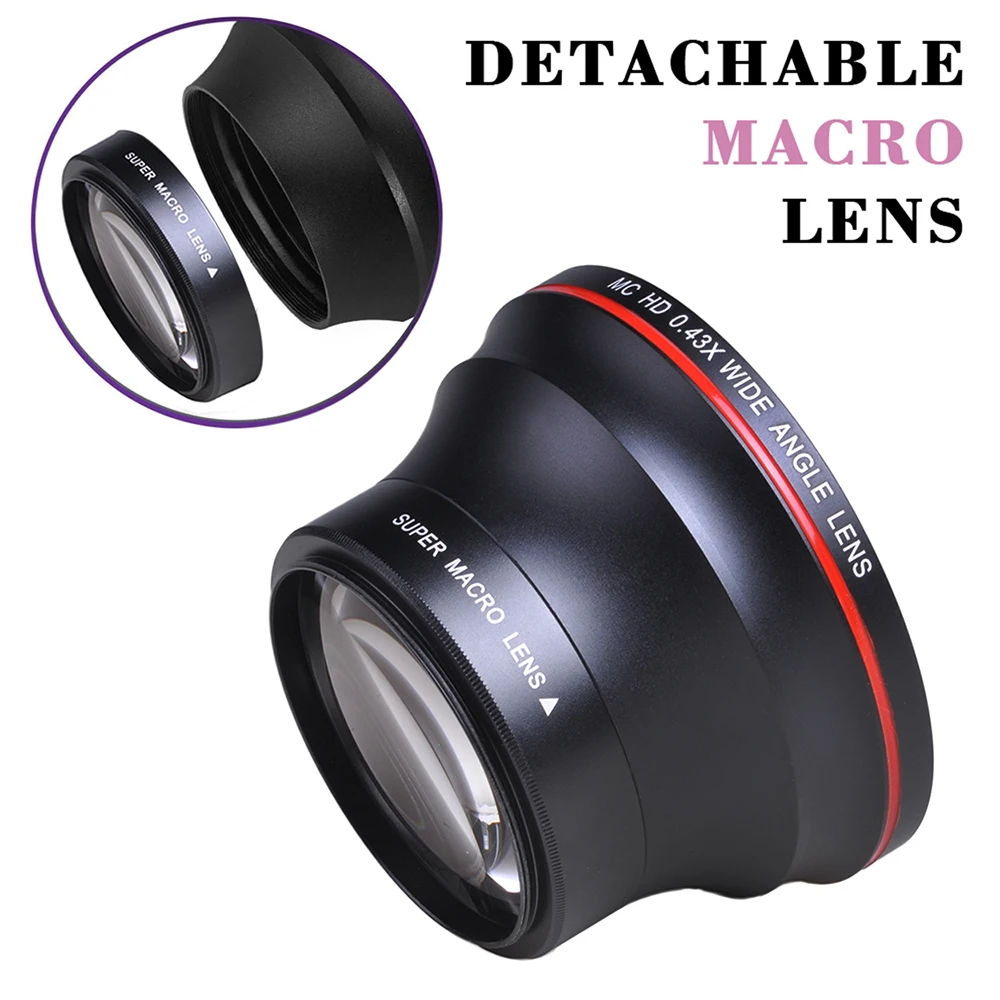 Profissional de Ângulo Macro para Canon 0.43x com Partes Lente Amplo Phoend 77d T7i T6s T6i t6 T5i t5 T4i T3i Sl2 60d 7d 70d 58mm Eos - Image 2