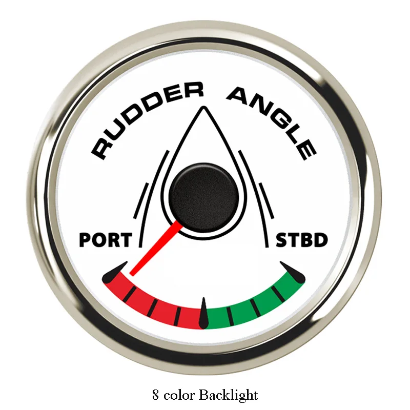 Белый рулевой индикатор угла Калибр датчик для морской лодки 0-190 Ом с 8 цветными лампами DC 12 V/24 V - Цвет: WS