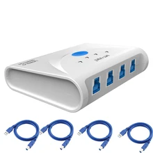 MT-VIKI high speed USB3.0 sharing switch type-B 4 port usb3.0 hub printer sharing switch 4 in 1 out 4 Printing cable MT-SW341 2 port printer manual sharing switch blue