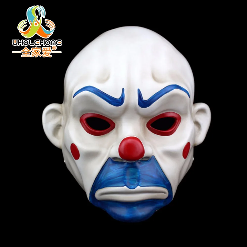  Adult Batman Joker Clown Bank Robber Mask Dark Knight Costume Halloween Masquerade Party Fancy Resi