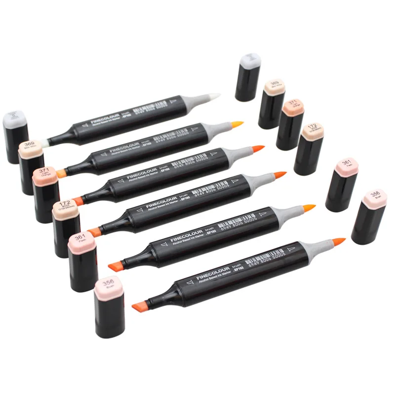 Finecolour 12 24 36 цветов фломастеры для рисования с двойной головкой ручка манги