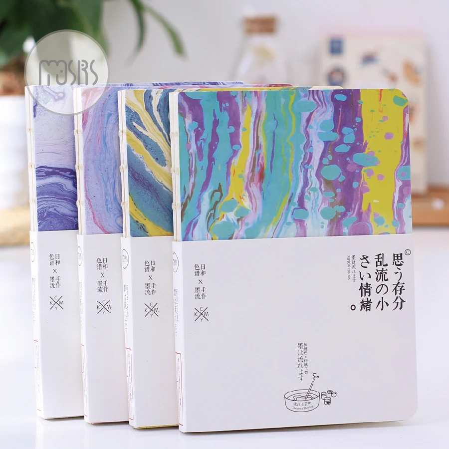 

MOUSRS Flow Of Ink Series Notebook A5 Creative Fresh Color Ink Notebook Blank Pages Notepad 1PCS