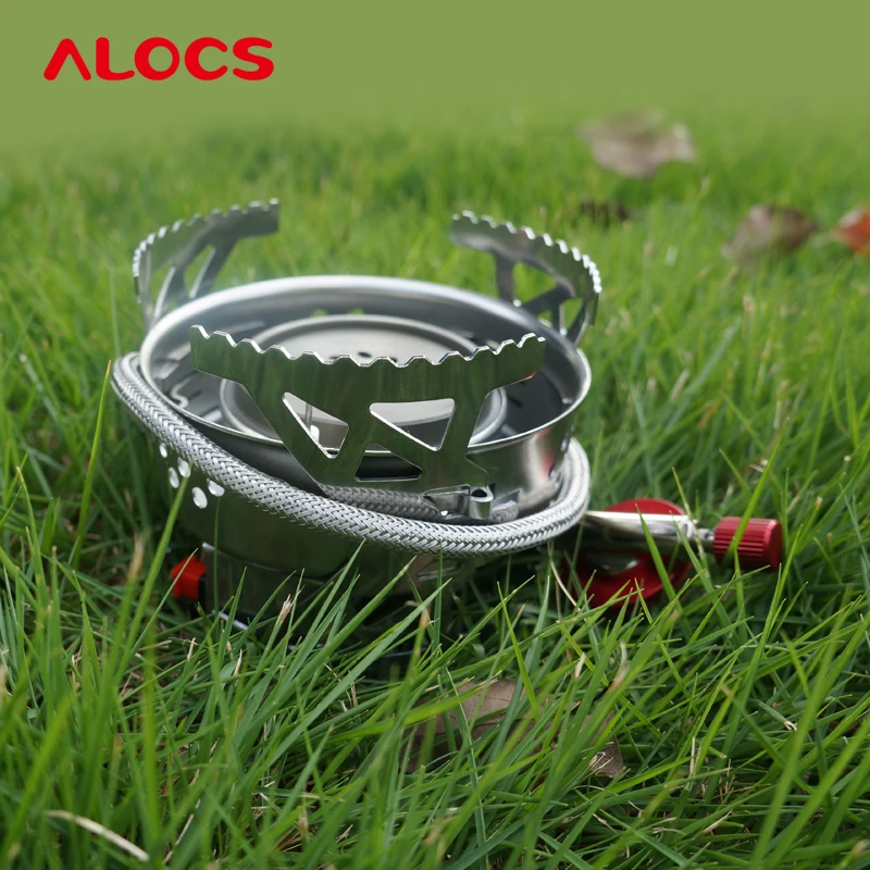 

ALOCS CS-G04 Aluminum Alloy Stainless Steel Split Hurricane Ultralight Backpacking Camping Stove Gas Furnace Burner Outdoor Cook