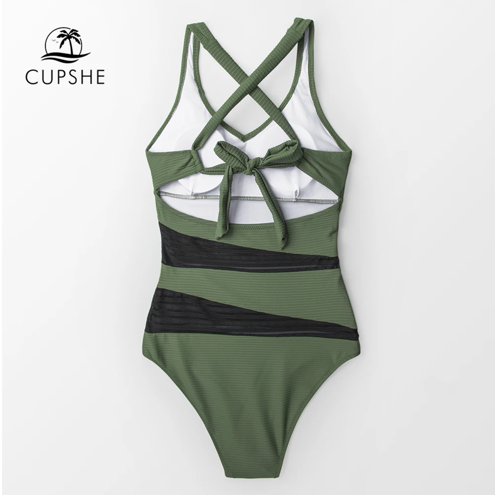 cupshe olive green one piece