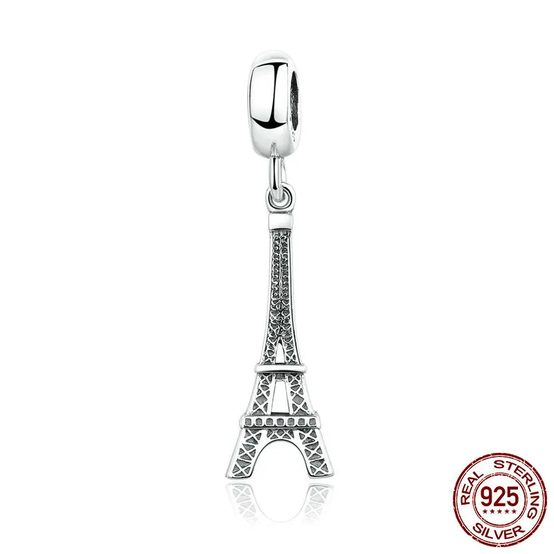 

Authentic 925 Sterling Silver Paris Eiffel Tower Pendant Charm Fit Bracelet Necklace Jewelry Making PAS012 BAMOER
