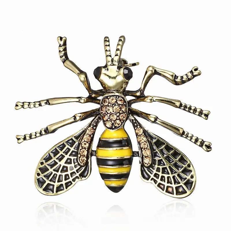 

Vintage Cute Crystal Insect Bumble Bee Brooch Kids Girls Women Badges Enamel Rhinestone Pins Brooches Jewelry Mother's Day Gift