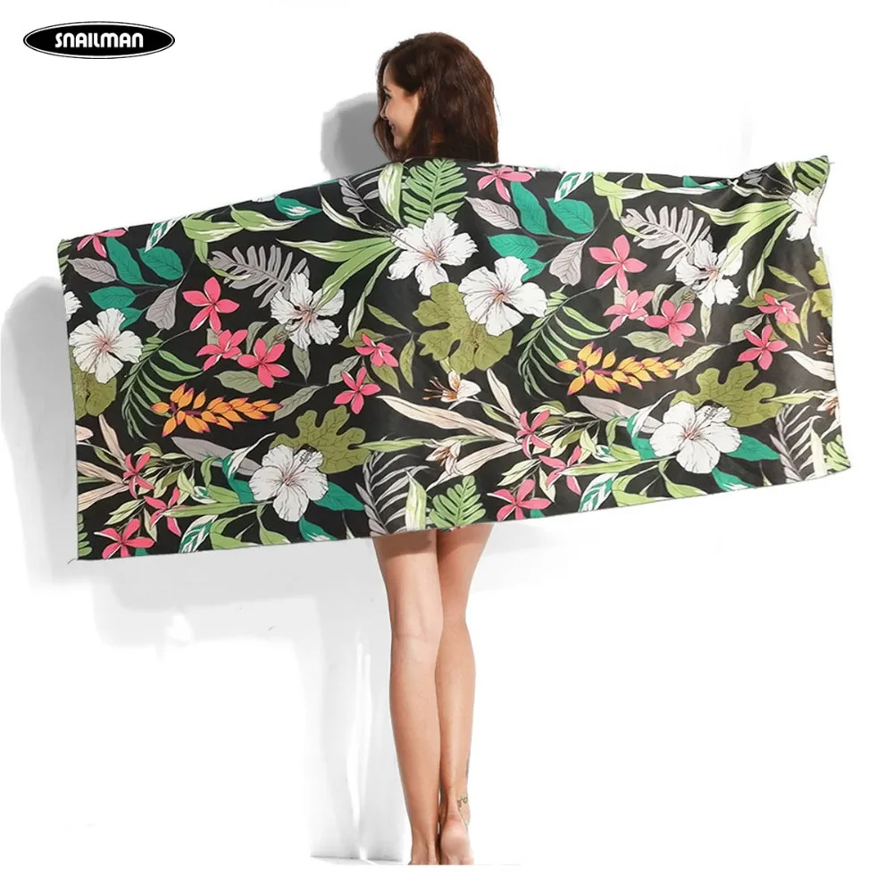 

Brand Surfing Compact Beach Towel Microfiber Yacht Travel quick drying surf Flower printing Towel