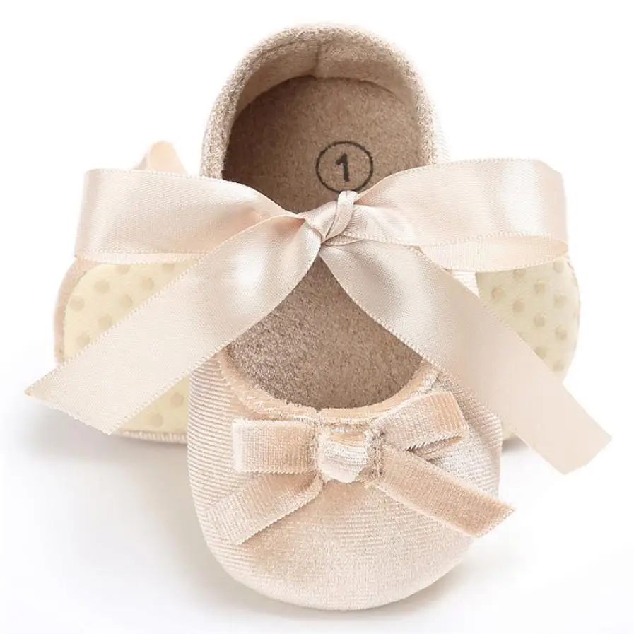 Hot Selling New Trendy Baby Girls Shoes Baby Toddler Girls Crib Shoes Princess Flower Soft