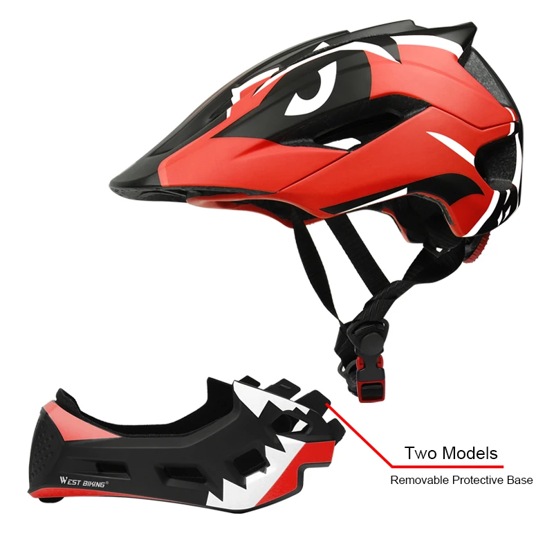WEST BIKING Велоспорт детский шлем 2 в 1 с полным покрытием из спортивный защитный шлем оборудование для велосипедов MTB гоночный велосипед детский шлемы
