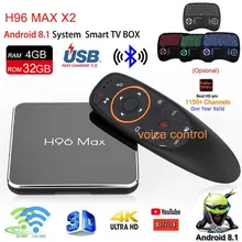 H96 Max X2 android tv set-top box amlogic s905x2 DDR4 4GB RAM 32GB smart 2.4G 5G Wifi 4K BT Iptv subscription hd media player