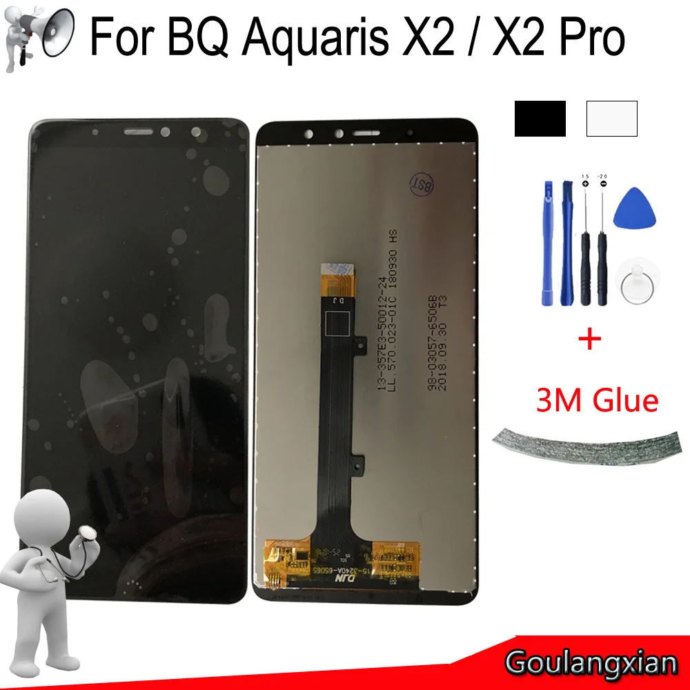 Черный/белый AAA ЖК-дисплей для BQ Aquaris X2 ЖК-дисплей Дисплей+ Сенсорный экран дигитайзер сборка Замена для BQ Aquaris X2 Pro ЖК-дисплей