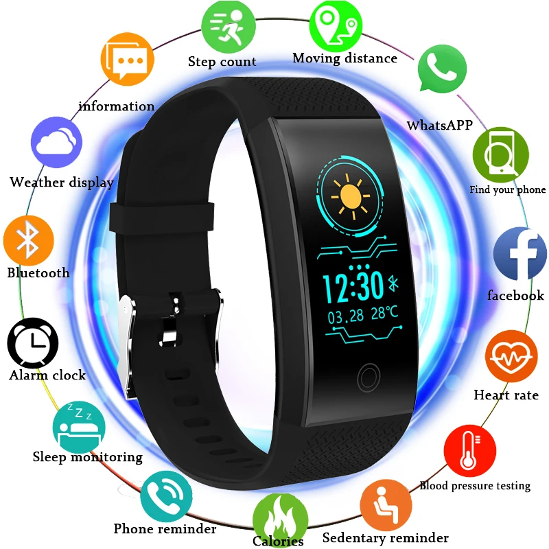 

Smart Watch Men Heart Rate Monitoring Pedometer Wearable Swimming Sport Smart Watch Bluetooth Connection Information Reminder