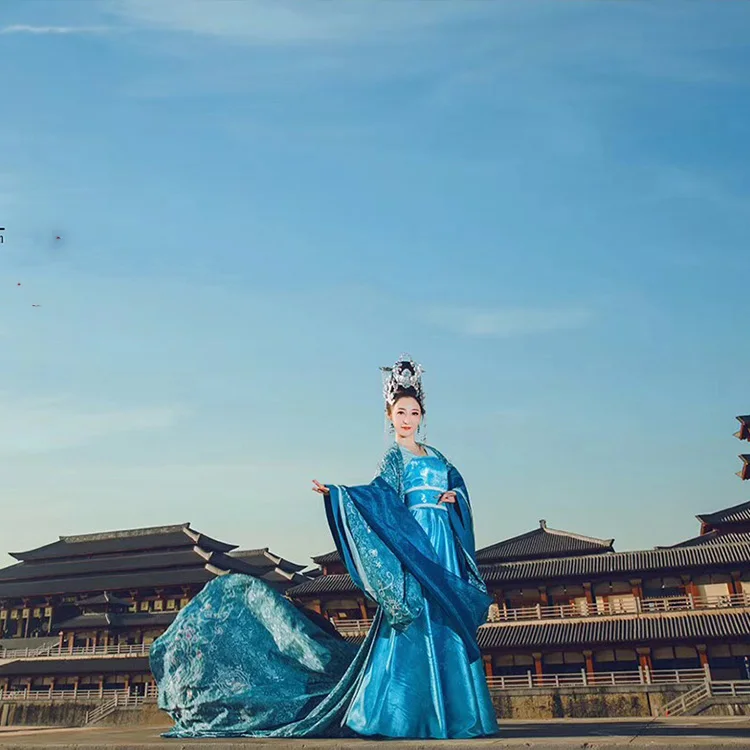 5 дизайнов костюм Hanfu для женщин для новейших ТВ-игр королева DuGu Чэнь циао 'Ен женский Hanfu Swordlady костюм