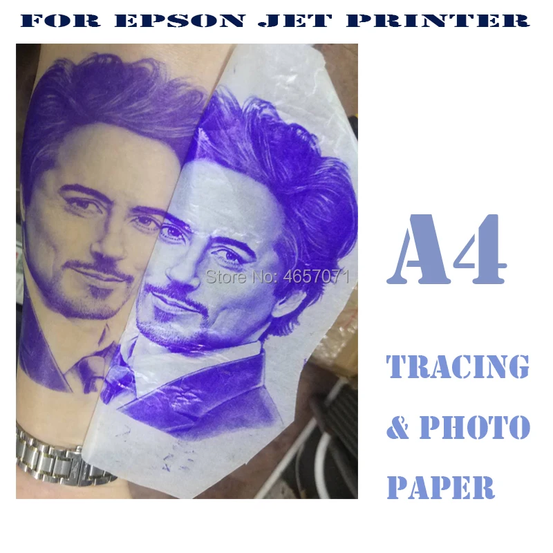 

FREE SHIPPING INKJET tattoo stencil & transfer tracing paper A4 size, 800mm long size for printer only and NOT EASY TO JAM