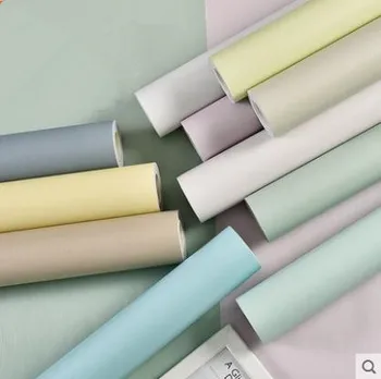 

New waterproof pvc solid color wallpaper self-adhesive bedroom warm wallpaper bedroom wall sticker furniture renovation stickers