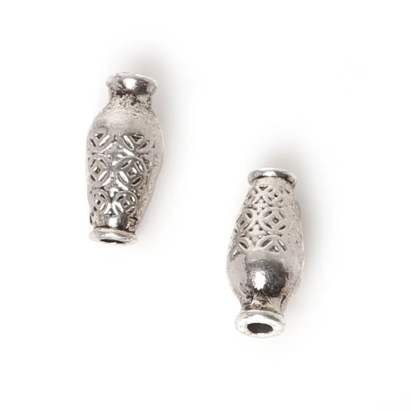 

New Arrival 12pcs/bag 10*12mm Antique Sliver Plated Zinc Alloy Metal Charms Vase Beads For Jewelry Making Findings