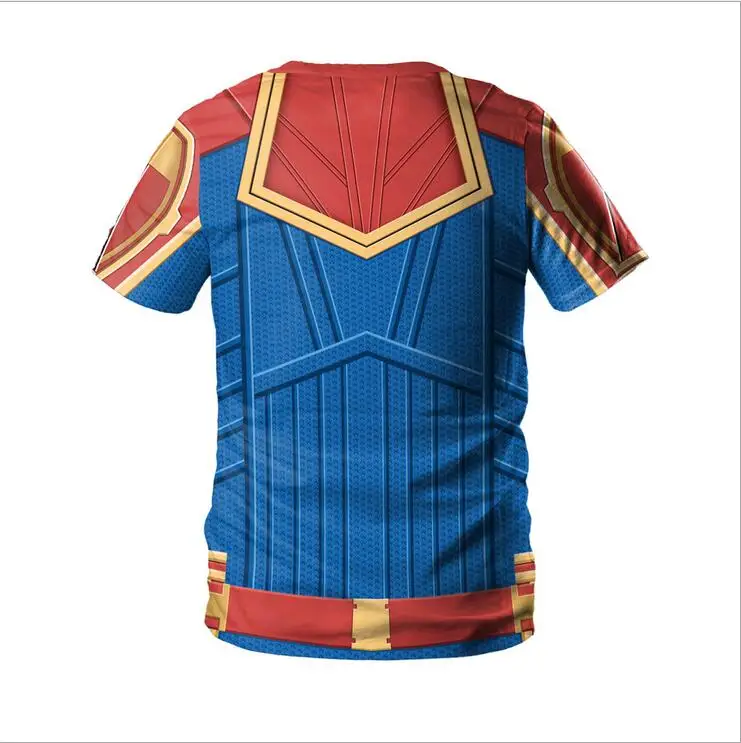 Hot Avengers: Endgame Cosplay Costume Marvel Superhero Carol Danvers T-shirt Unisex Top Adult Halloween costumes Hot Avengers: Endgame Cosplay Costume Marvel Superhero Carol Danvers T-shirt Unisex Top Adult Halloween costumes