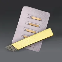 25 шт/лот блистер упаковка золото PCD 14 шпильки лезвия игла для татуировки бровей 5 шт./упак. для перманентного макияжа ручная Татуировка ручка