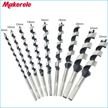 

9pcs bits Quality Steel Sharp Twist Drill Auger Bit For Electrical Drill Woodworking Tools 8/10/12/14/16/18/20/22/25*230mm