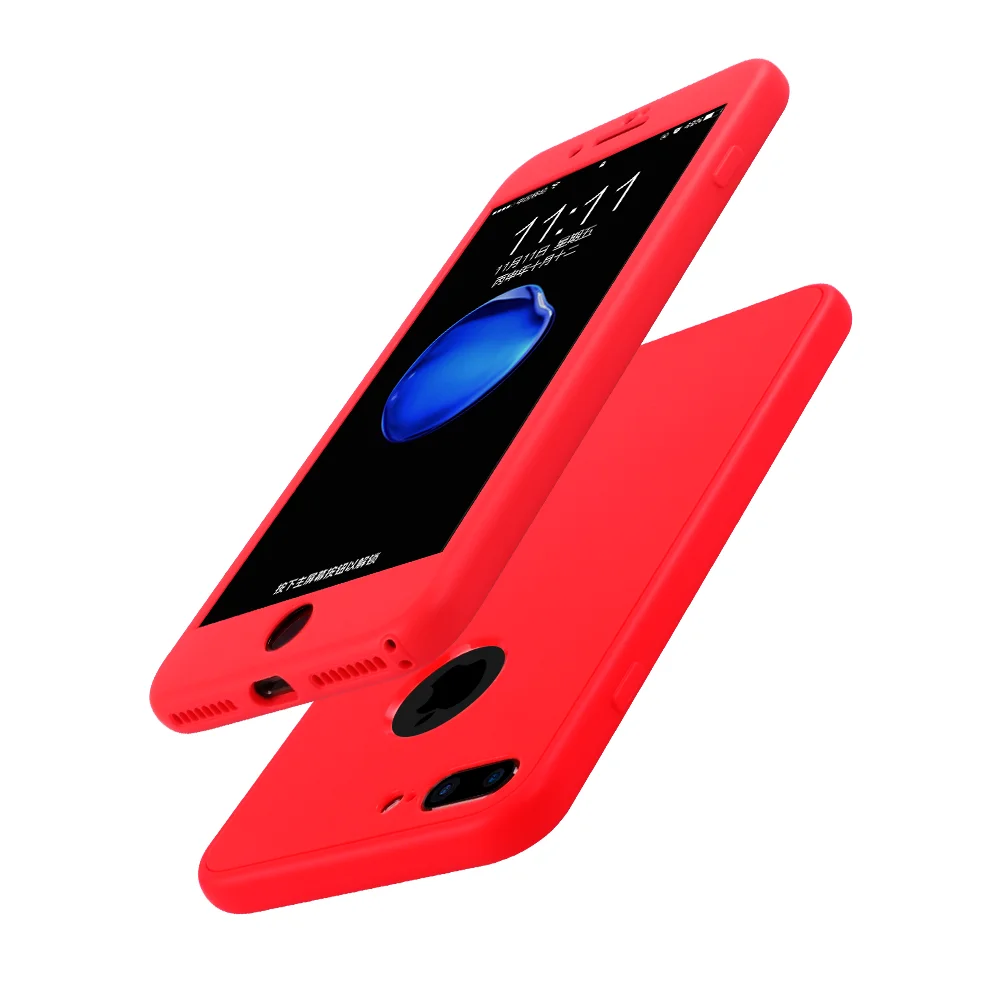 Силиконовый чехол с полным покрытием на 360 градусов для iPhone 6 6s XS Max XR X красный