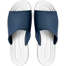 Летняя обувь Для мужчин домашние тапочки на платформе; дышащие пляжные шлепанцы без задника с открытыми пальцами Нескользящие мужские домашние для ношения на улице, Повседневные тапочки SH022203M