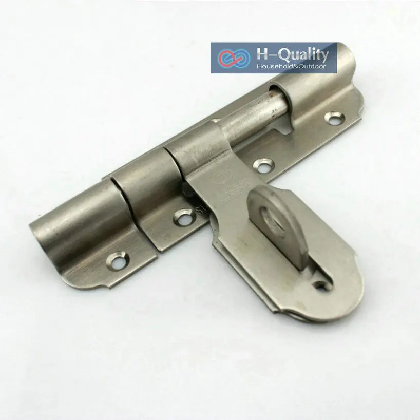 Padlock Door Bolt 5PCS/Lot 6Inch(150MM) Long 304 Stainless Steel Surface Bolt, Horizontal Latch, Door Bolt, Thicken Type