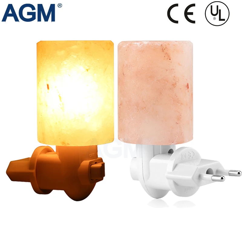EU US Rotatable Cylinder Himalayan Salt Lamp Air Purifier Crystal Salt Rock Bedside lamp Night Light