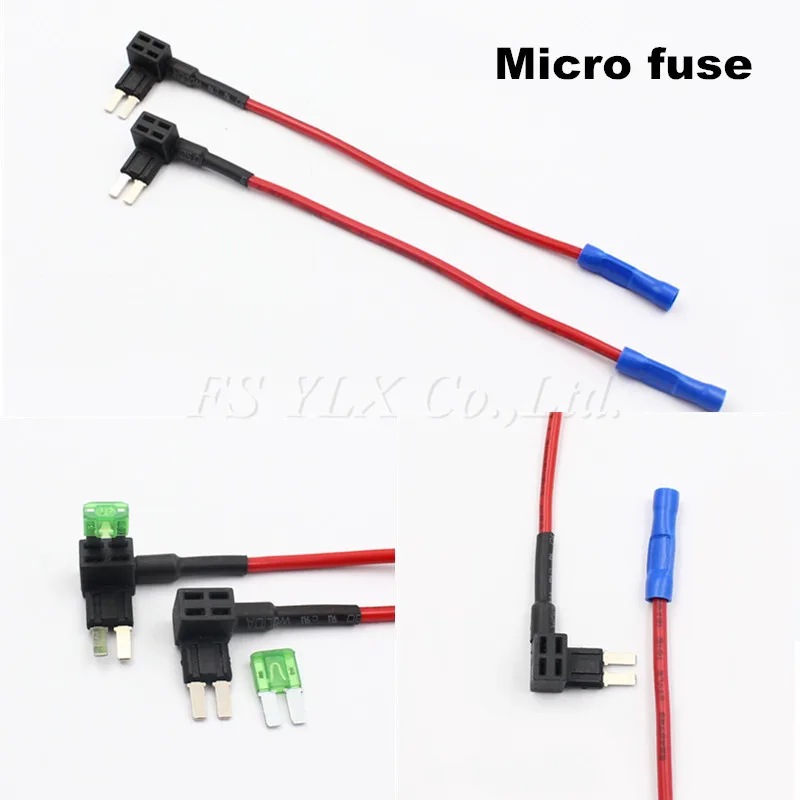 2pcs Micro Blade ATM Fuse Tap Adapter Dual Circuit Wire Adapter Holder