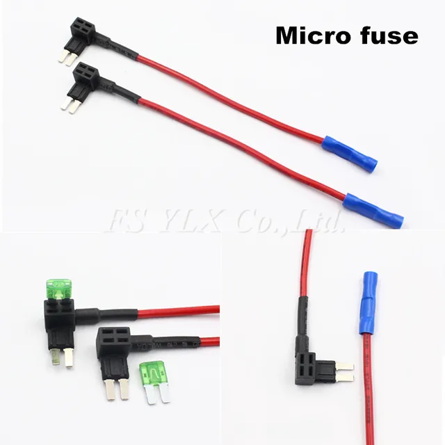 FSYLX 2pcs Micro Blade ATM Fuse Tap Adapter Dual Circuit Wire Adapter